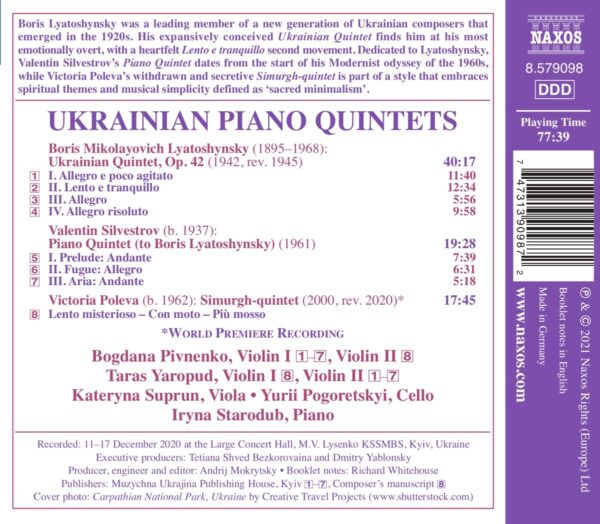 Ukrainian Piano Quintets - Bogdana Pivnenko