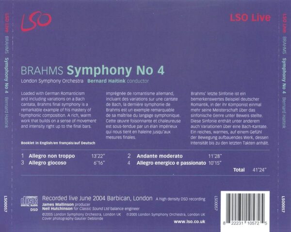 Brahms: Symphony No. 4 - Bernard Haitink