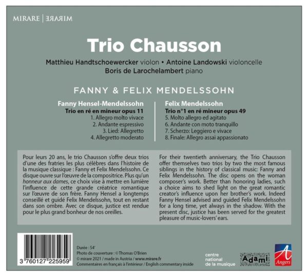 Fanny & Felix Mendelssohn - Trio Chausson