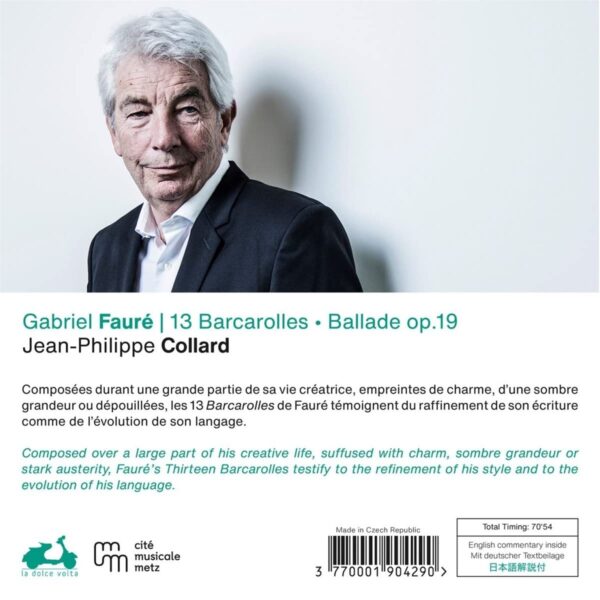 Fauré: 13 Barcarolles & Ballade Op.19 - Jean-Philippe Collard