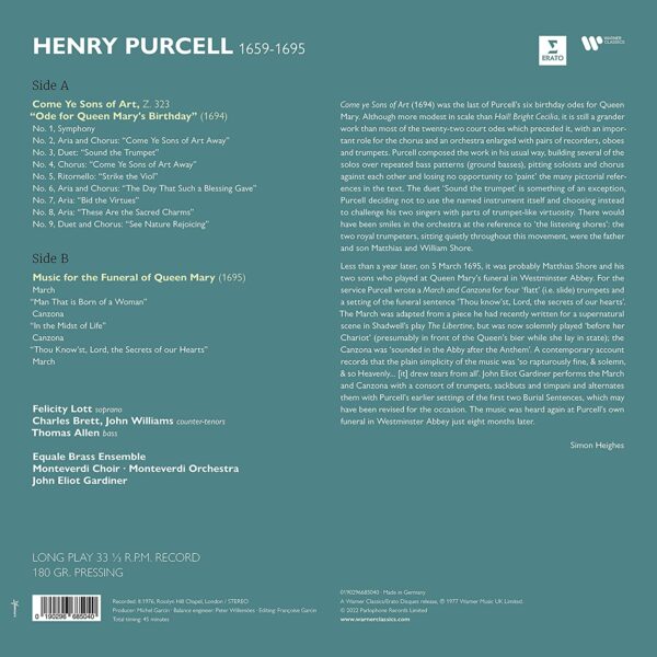 Purcell: Music For The Queen Mary (Vinyl) - John Eliot Gardiner