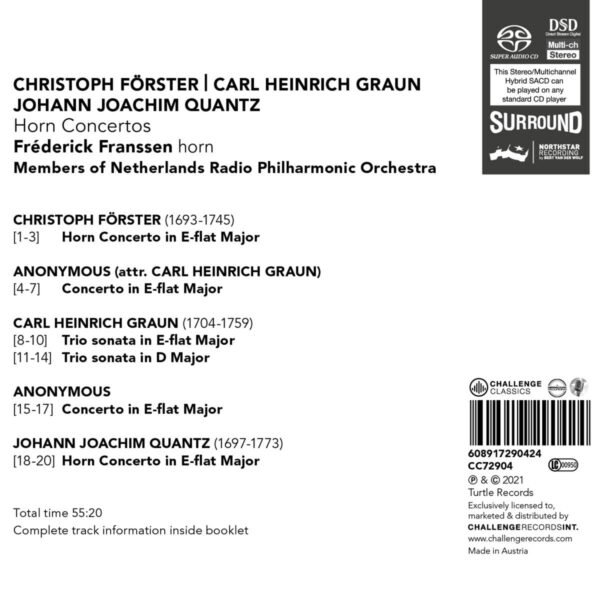 Graun / Förster / Quantz: Horn Concertos - Frederick Franssen