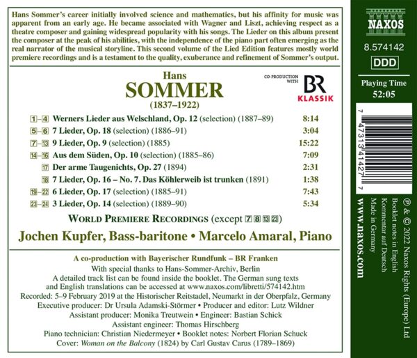 Hans Sommer: Lied Edition Vol.2 - Jochen Kupfer