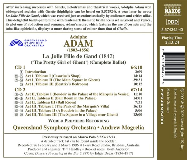 Adolphe Adam: La Jolie Fille De Gand (Complete Ballet) - Queensland Symphony Orchestra
