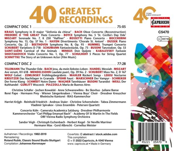 Capriccio: 40 Year Anniversary - 40 Greatest Recordings