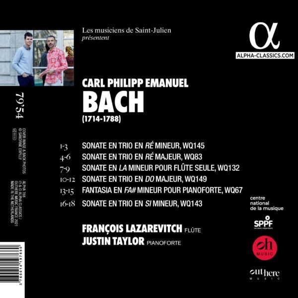 CPE Bach: Sonatas for Flute and Fortepiano - François Lazarevitch