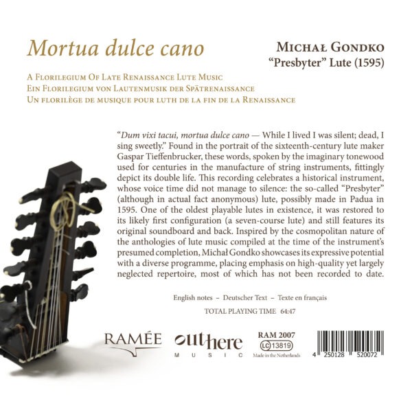 Mortua dulce cano: A Florilegium of Late Renaissance Lute Music - Michał Gondko