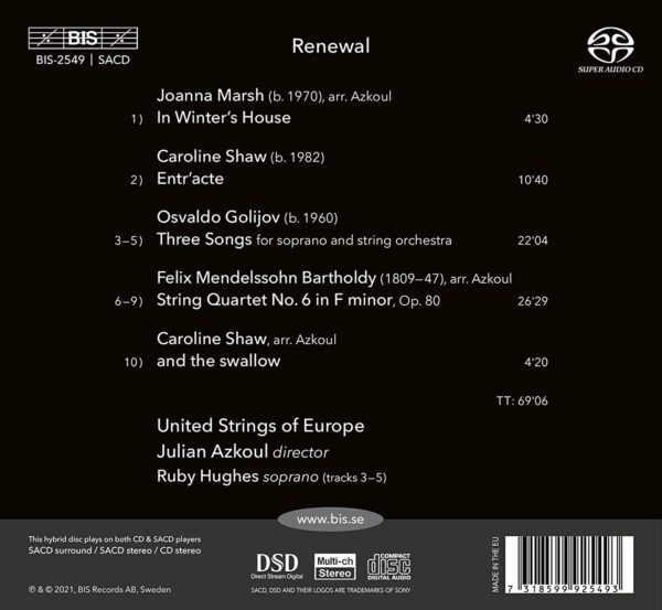 Mendelssohn / Shaw / Marsh / Golijov: Renewals - United Strings Of Europe