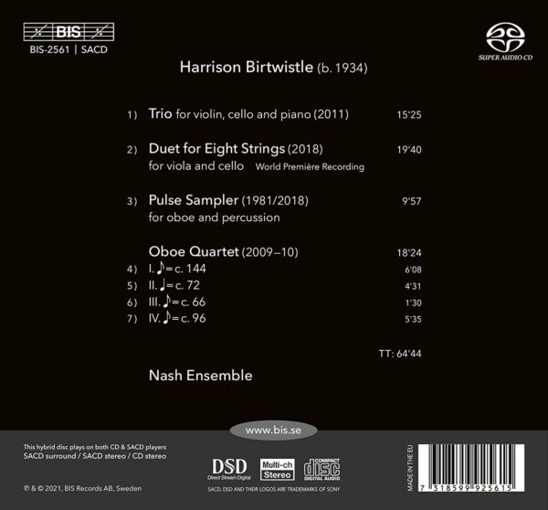 Harrison Birtwistle: Chamber Music - Nash Ensemble
