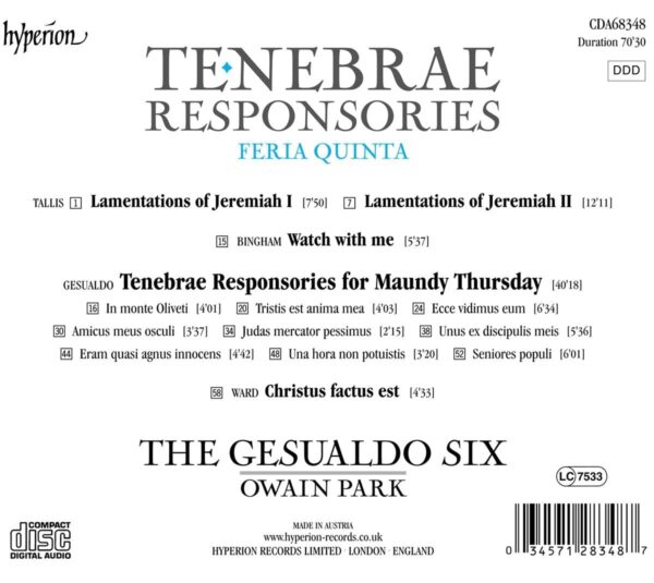 Gesualdo: Tenebrae Responsories Feria Quinta - Gesualdo Six