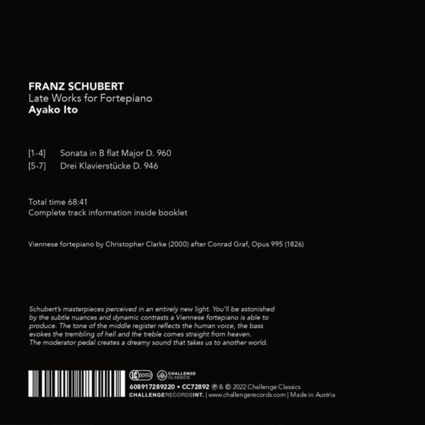 Schubert: Sonata In B Flat Major D960, Drei Klavierstücke D946 - Ayako Ito