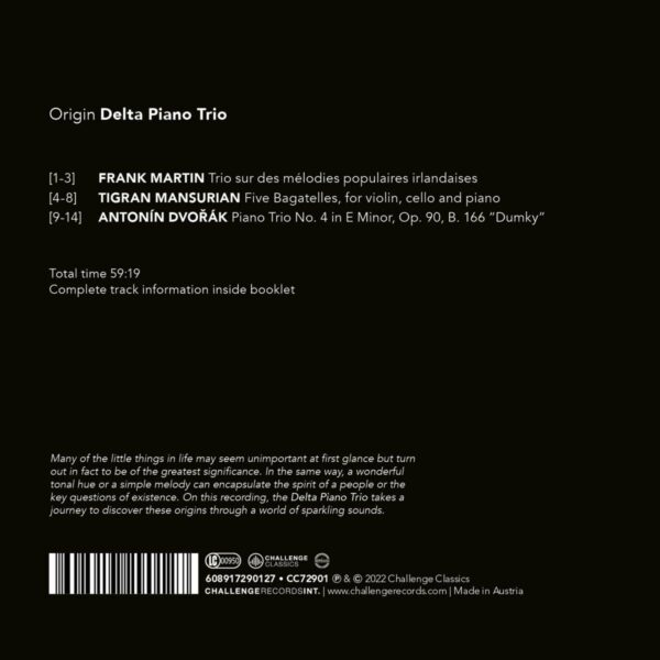 Mansurian / Dvorak / Martin: Origin - Delta Piano Trio