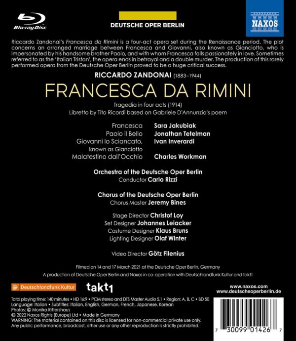 Riccardo Zandonai: Francesca Da Rimini - Carlo Rizzi