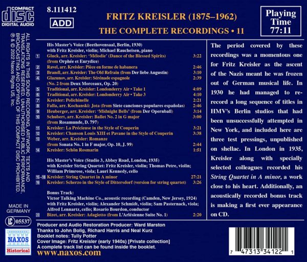 The Complete Recordings Vol. 11 - Fritz Kreisler