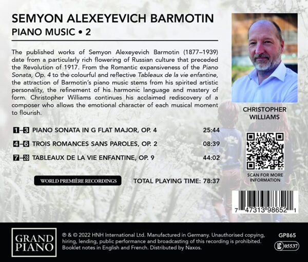 Semyon Alexeyevich Barmotin: Piano Music Vol.2 - Christopher Williams