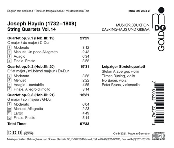 Haydn: String Quartets Vol. 14: Op.9 No. 1, 2 & 3 - Leipziger Streichquartett