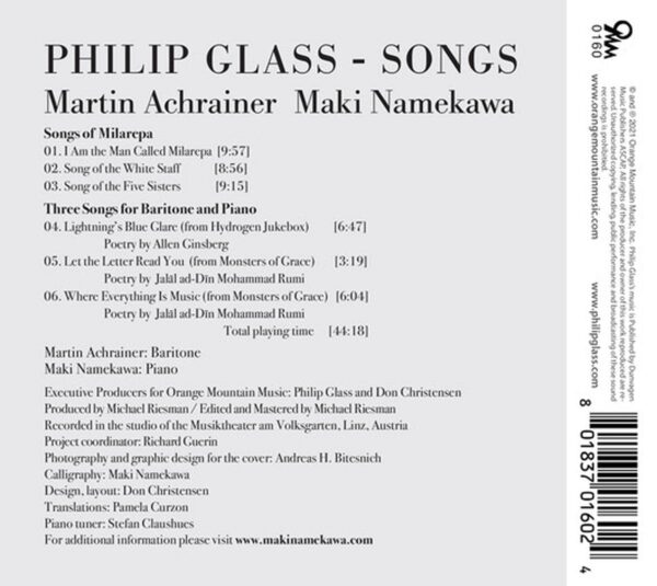 Philip Glass: Songs - Martin Achrainer