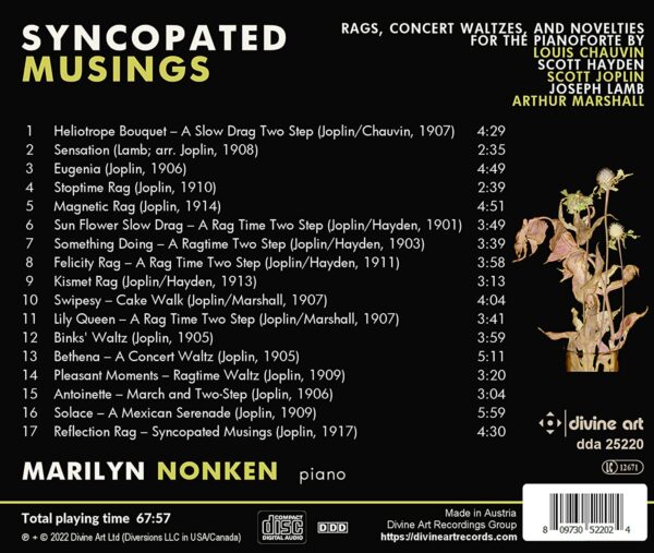 Syncopated Musings: Rags, Concert Waltzes And Novelties - Marilyn Nonken