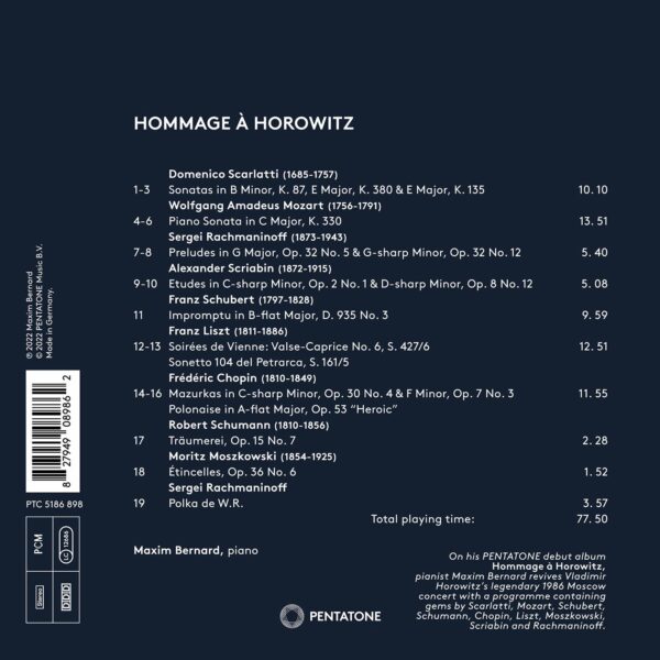 Hommage A Horowitz - Maxim Bernard