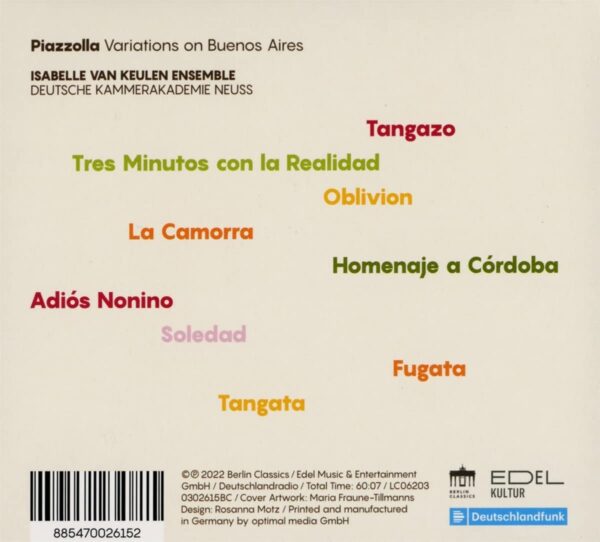 Piazzolla: Variations on Buenos Aires - Isabelle Van Keulen