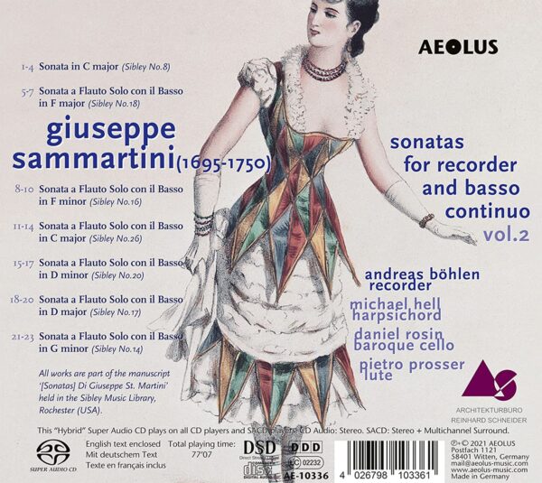 Sammartini: Sonatas For Recorder And Basso Continuo - Andreas Böhlen