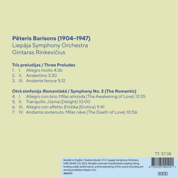 Peteris Barisons: Three Preludes, Symphony No. 2 - Liepaja Symphony Orchestra