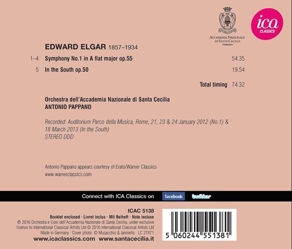 Elgar: Symphony No. 1, In The South - Antonio Pappano
