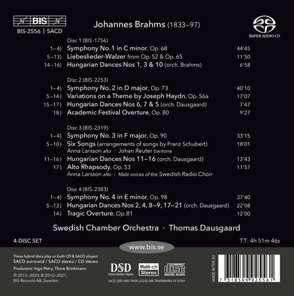 Johannes Brahms: Symphonies 1-4 - Thomas Dausgaard