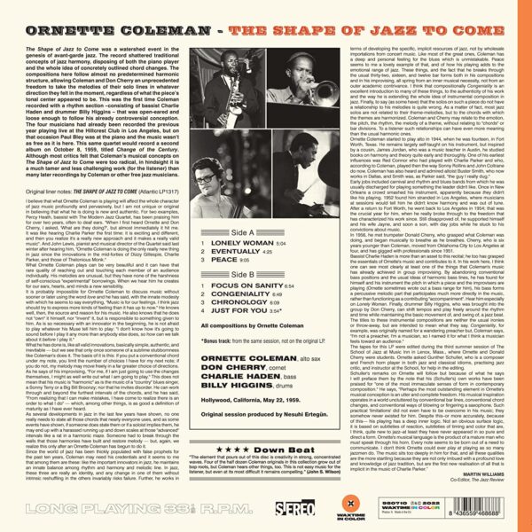 The Shape Of Jazz To Come (Vinyl) - Ornette Coleman