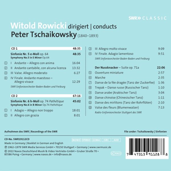 Tchaikovsky: Symphonies Nos. 5 & 6 - Witold Rowicki