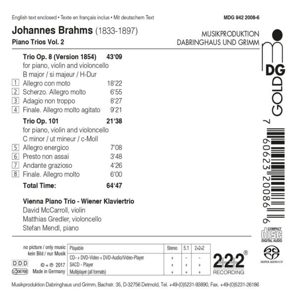 Brahms: Piano Trios Vol.2 - Wiener Klaviertrio