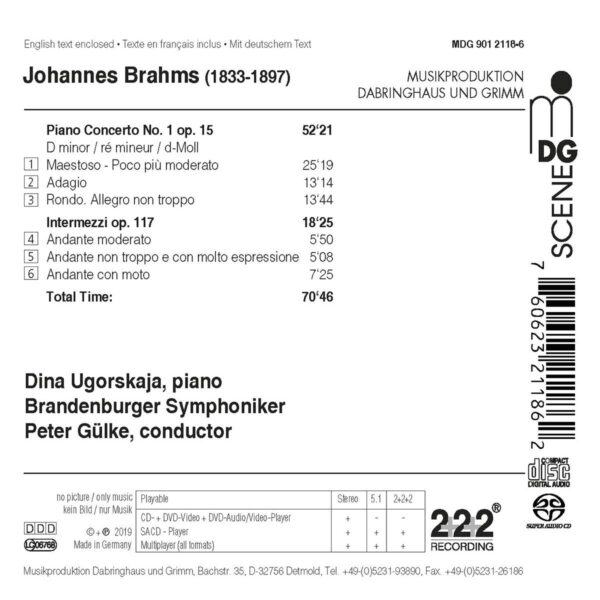 Brahms: Piano Concerto, Intermezzi - Dina Ugorskaja