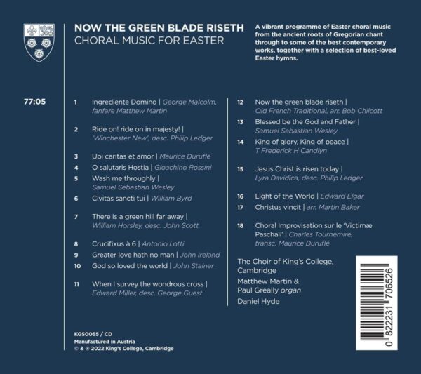 Now The Green Blade Riseth: Choral Music For Easter - Choir Of Kings College Cambridge