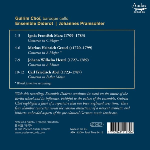 Cello Concertos From Northern Germany - Gulrim Choï