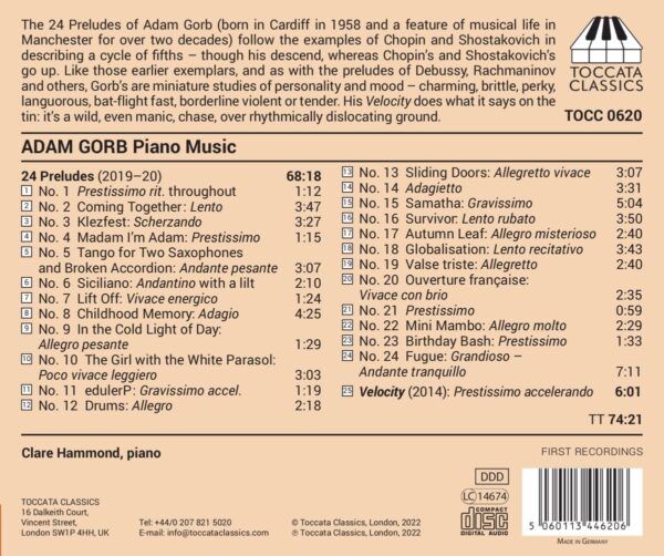 Adam Gorb: Piano Music - Clare Hammond
