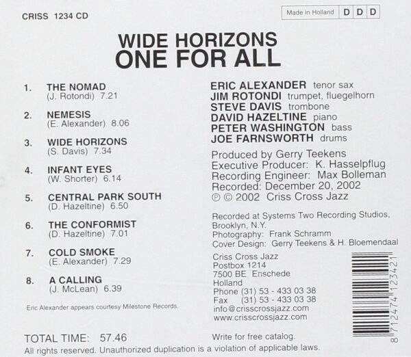 Wide Horizons - One For All
