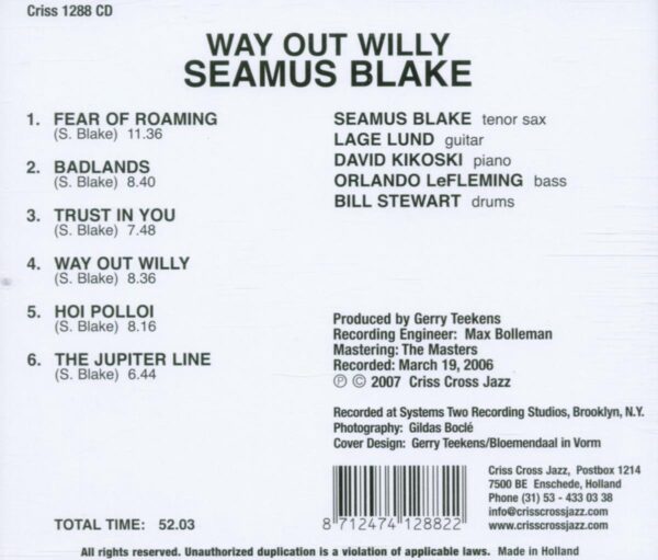 Way Out Willy - Seamus Blake