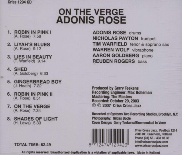 On The Verge - Adonis Rose Sextet
