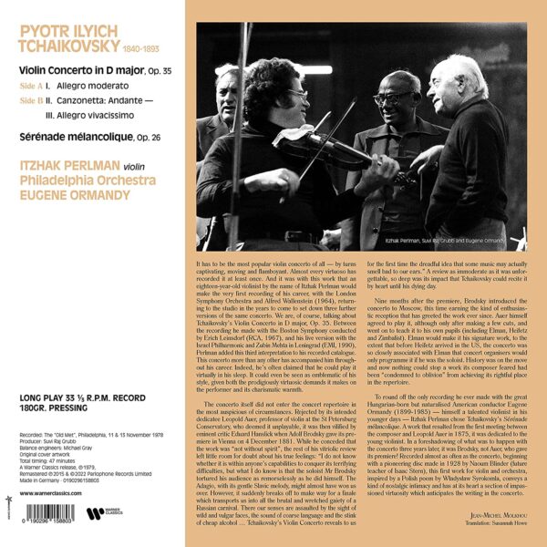 Tchaikovsky: Violin Concerto, Sérénade Mélancolique (Vinyl) - Itzhak Perlman