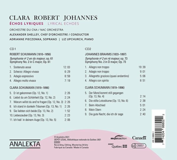 Clara, Robert, Johannes: Echos Lyriques - Adrianne Pieczonka