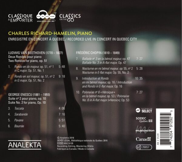 Beethoven / Enescu / Chopin - Charles Richard-Hamelin