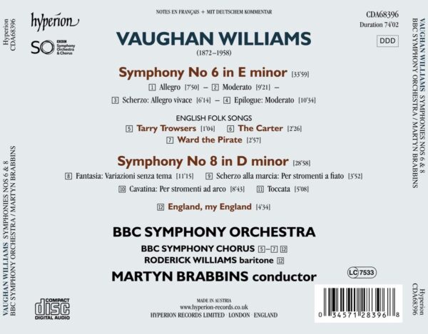 Vaughan Williams: Symphonies Nos 6 & 8 - Martyn Brabbins – Image 2