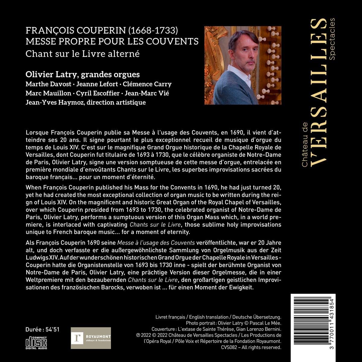 Fran Ois Couperin Messe Propre Pour Les Couvents Olivier Latry La Bo Te Musique