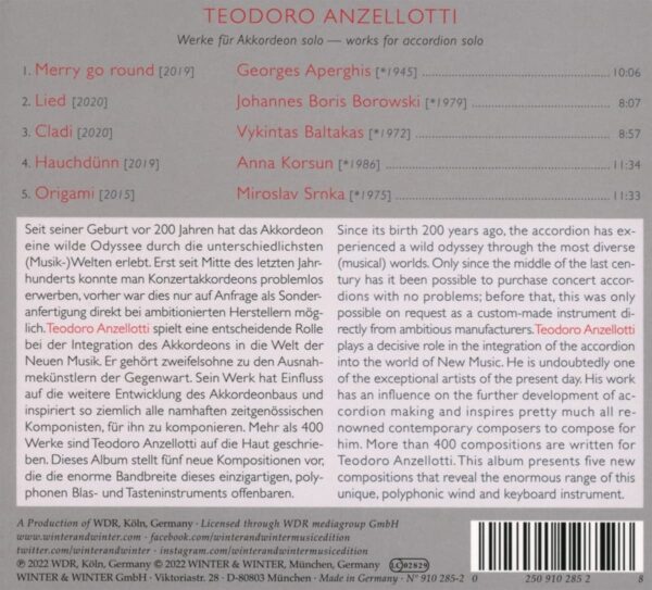 Origami (Works for Accordion Solo) - Teodoro Anzellotti