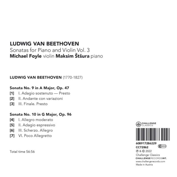 Beethoven: Sonatas For Piano And Violin Vol. 3 - Michael Foyle