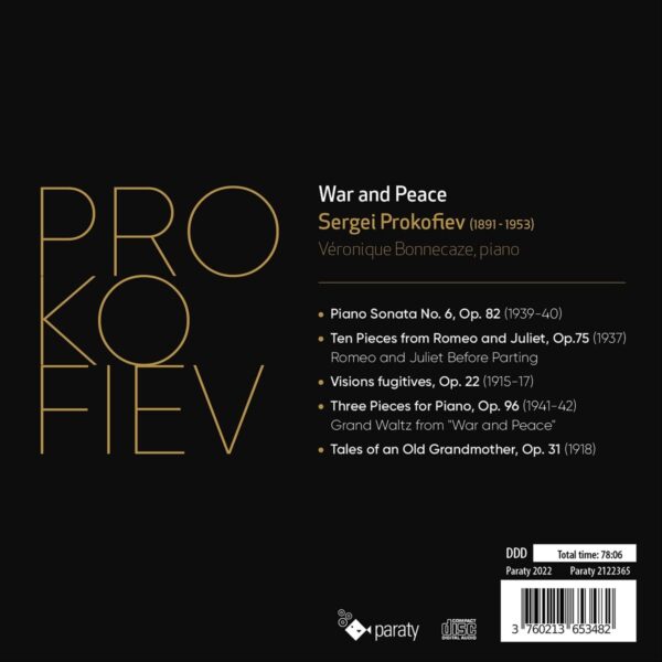 Prokofiev: Piano Works "War And Peace" - Veronique Bonnecaze