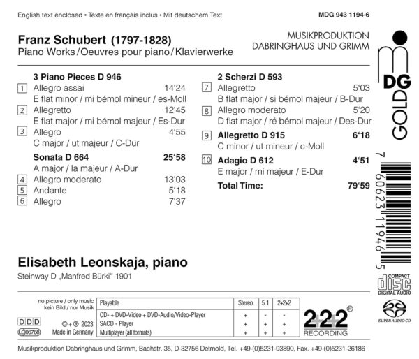 Franz Schubert: Piano Music - Elisabeth Leonskaja