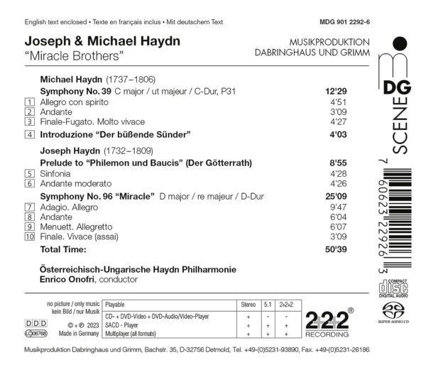 Joseph & Michael Haydn: Overtures And Symphonies - Enrico Onofri