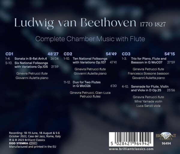 Beethoven: Complete Chamber Music With Flute - Ginevra Petrucci