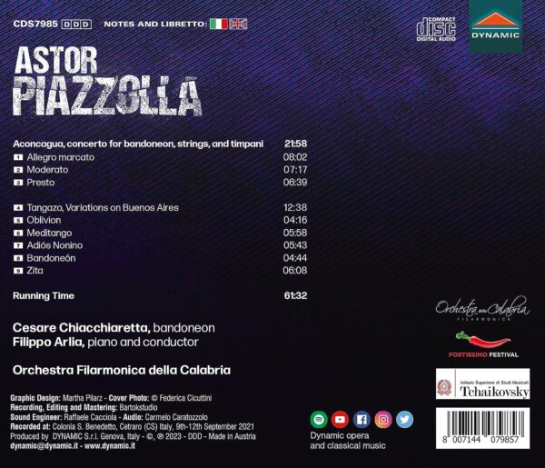 Astor Piazzolla: Aconcagua, Oblivion, Adios Nonino, Tangazo - Cesare Chiacchiaretta